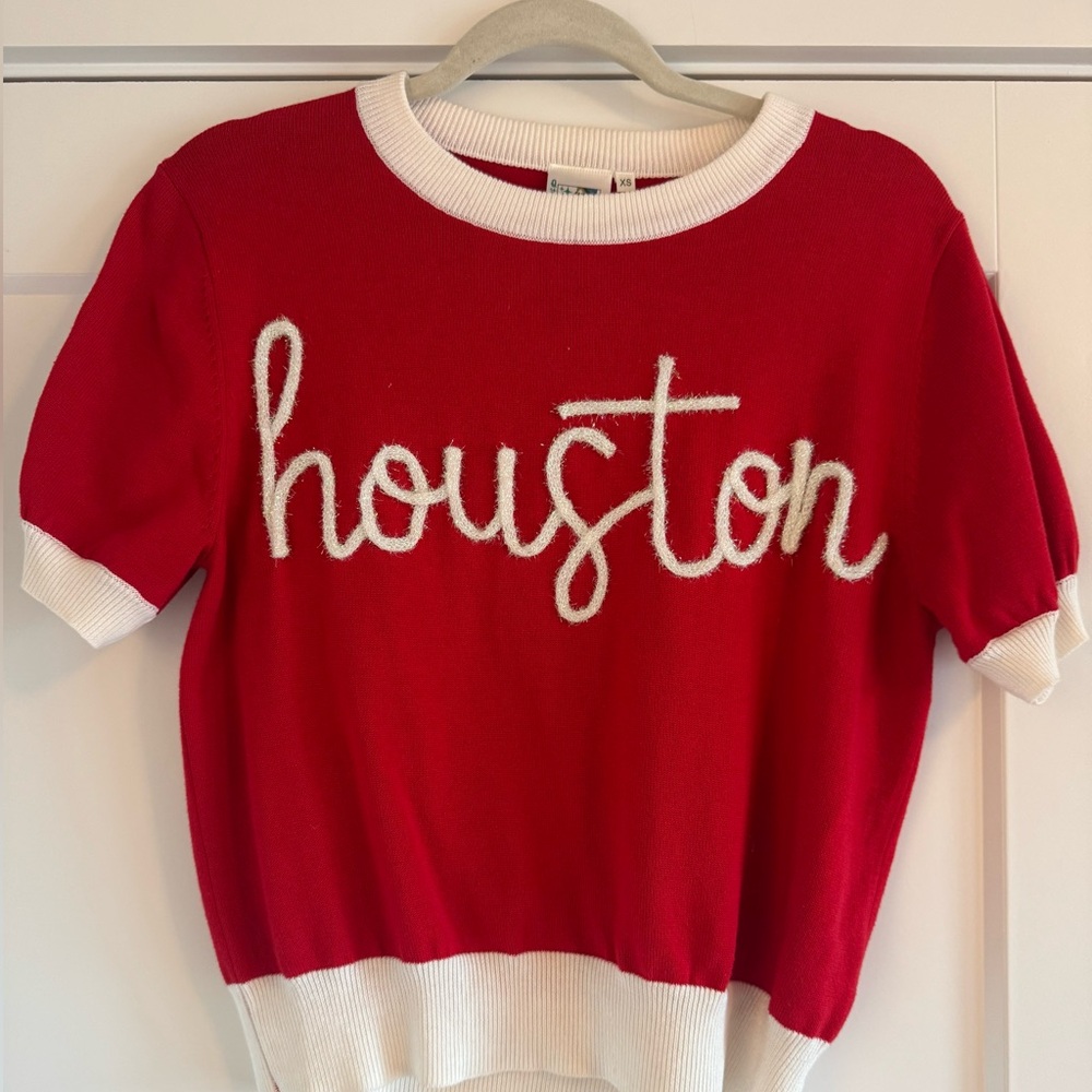 Queen of sparkles Red and White Houston Sweater